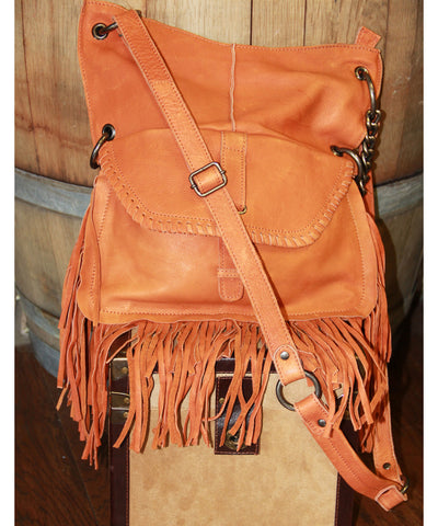 Cut N' Paste Collection Shoulder Bag # CP103 Orange - Large Size, Zipper Closure